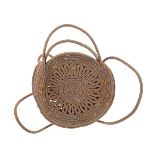 PACKOVE Boho Crossbody Tasche Damen aus Baumwollseil Handgewebt Minimalistisches Design Kleine Umhängetasche für Sommer Strand Reisen und Alltag Leichte Kompakte Schultertasche von PACKOVE