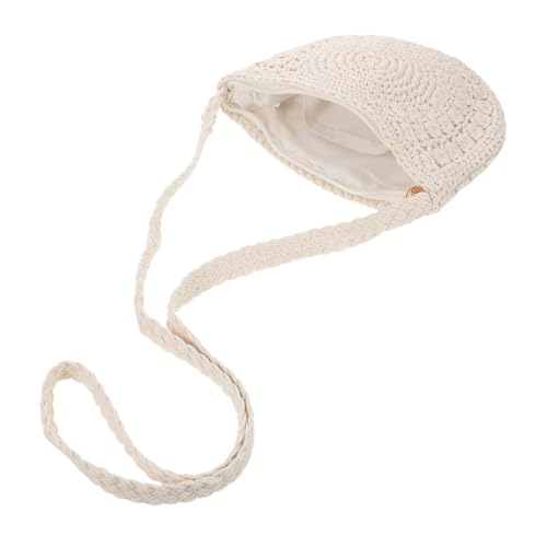 PACKOVE Boho Damen Umhängetasche Halbmond Baumwollfaden Handgefertigt Gewebt Leicht Schultertasche Für Urlaub Shopping Freizeit von PACKOVE