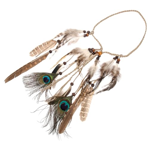 PACKOVE Boho-Haarreifen Boho-Federn-Stirnband faschingshaarreife faschings haarreif Tiara Haarbänder Indische Kopfbedeckung für Frauen Bohemian-Haarschmuck für Frauen Hochzeit Zubehör von PACKOVE