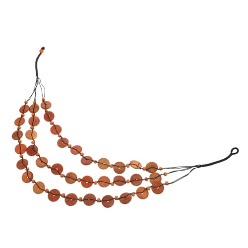PACKOVE Boho Mehrschichtige Damen Halskette aus Natürlicher Kokosnussschale mit Trendigen Knopfperlen Handgefertigtes Auffälliges Schmuckaccessoire in Hellem Braun von PACKOVE