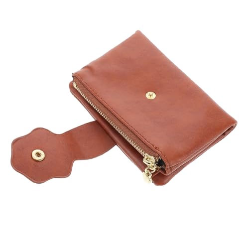 PACKOVE Braune Damen Geldbörse mit Reißverschluss Vintage Kartenetui im Blumenmuster Dreifach Gefaltetes Design Langlebiges PU Material für Karten Münzen von PACKOVE