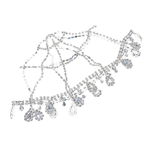 PACKOVE Braut Haaraccessoire mit Wasserdropförmigen Strasssteinen Silbernes Mesh Headpiece Langlebiger Kopfschmuck für Hochzeit Verlobung Geeignet für Damen und Festlichkeiten von PACKOVE