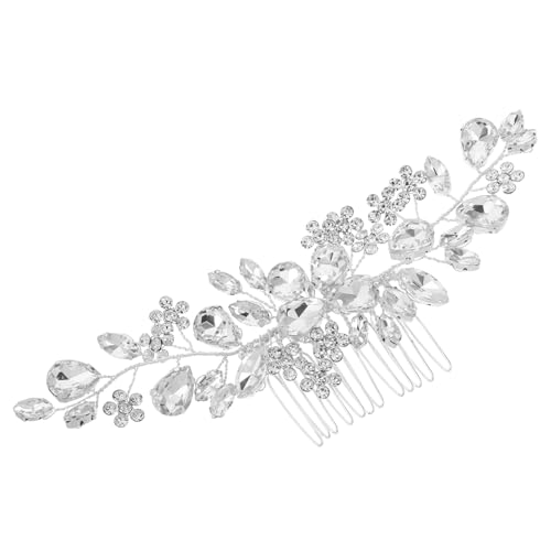 PACKOVE Braut Haarkamm mit Strass Blumen Haarschmuck für Braut Brautjungfern und Blumenmädchen Silberner Hochzeitsschmuck Vielseitiges Langlebiges Accessoire für Festliche Frisuren PACKOVE Braut Haarkamm mit Strass Blumen Haarschmuck für Braut Brautjungfern und Blumenmädchen Silberner Hochzeitsschmuck Vielseitiges Langlebiges Accessoire für Festliche Frisuren von PACKOVE