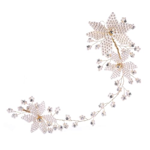 PACKOVE Braut Haarschmuck mit Perlen und Blumen Hochzeits Stirnband für Damen Geeignet für Braut Brautjungfern und Besondere Anlässe PACKOVE Braut Haarschmuck mit Perlen und Blumen Hochzeits Stirnband für Damen Geeignet für Braut Brautjungfern und Besondere Anlässe von PACKOVE