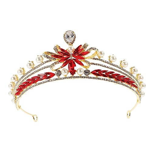 PACKOVE Brautkrone Perlen und Tiara für Hochzeiten Haarschmuck für Damen Brautschmuck für Hochzeitsfeiern Glänzendes Design für Stilvolle Auftritte von PACKOVE