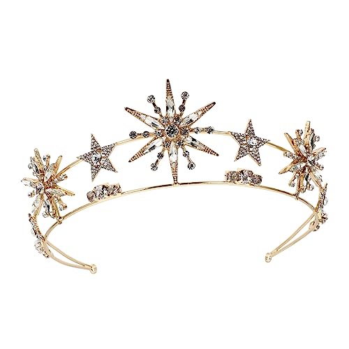 PACKOVE Brautkrone Tiara mit Sternenform Hochzeitsheaddress für Besondere Anlässe Glänzendes Diadem für Feiern und Hochzeiten Dekoration für Damen Goldfarbenes Design für Hochzeitskleider PACKOVE Brautkrone Tiara mit Sternenform Hochzeitsheaddress für Besondere Anlässe Glänzendes Diadem für Feiern und Hochzeiten Dekoration für Damen Goldfarbenes Design für Hochzeitskleider von PACKOVE