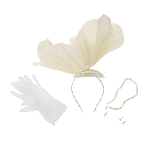 PACKOVE Brautparty Stirnband Stirnbänder Kopfschmuck Blumen Teeparty Stirnband Blumen Haar Fascinator Party Kopfschmuck Hochzeits Fascinators Hochzeits Haarblumen von PACKOVE