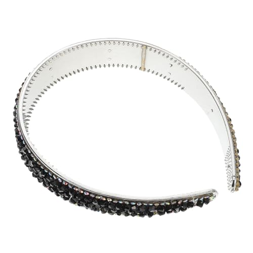 PACKOVE Breiter Haarreif für Damen Glitzer Stirnband mit Strass für Hochzeiten Partys und Alltag Zeitloser Schwarzer Haarschmuck Einfach zu Tragen und Vielseitig Einsetzbar von PACKOVE