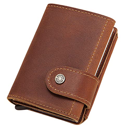 PACKOVE Ledergeldbörse Herren Geldbörse Knopf-Design Business Brieftasche Münzgeldbörse Kartenhalter Geldbörse Für Männer von PACKOVE