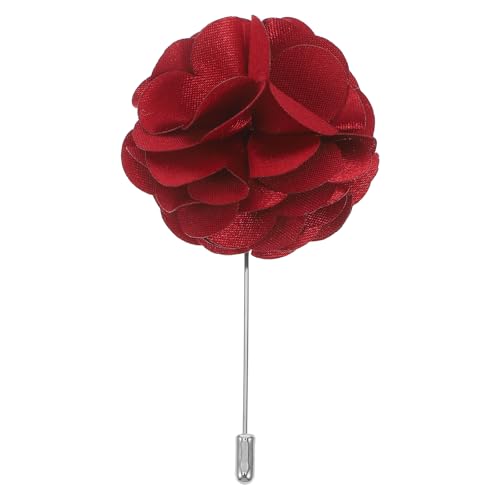 PACKOVE Männer Ansteckblume Herren Krawattenbrosche Blumenbrosche Aus Satin Krawattennadel Satin-outfits Für Frauen Brosche Für Männer Handgefertigte Brosche Rot Zubehör Revers Ym028 von PACKOVE