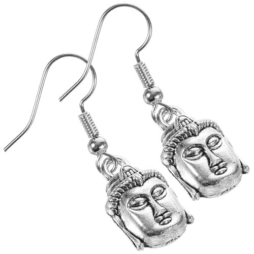 PACKOVE Buddha Kopf Ohrhänger Damen Zinklegierung Leicht Filigrane Langlebige Ohrschmuck für Hochzeit Festival Religiöse Anlässe Vielseitiger Damenschmuck von PACKOVE
