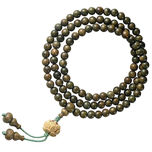 PACKOVE Buddhistisches Rosenkranz Armband Sandelholz 108 Perlen Elastisches Holzarmband für Damen und Herren Gebetsarmband für Meditation und Yoga von PACKOVE