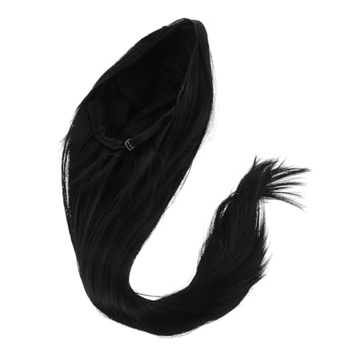 PACKOVE Bundle Lange Schwarze Gerade Perücke Cosplay Kostümhaar Europäischer Mittelteil Synthetisches Haar Für Damen Für Halloween Und Veranstaltungen von PACKOVE