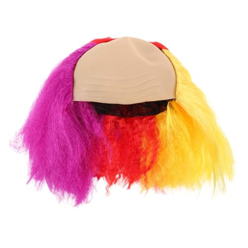 PACKOVE Bunte Clown-perücke Mehrfarbig Langlebig Karnevalsperücke für Frauen Männer Halloween Mardi Gras Kostümzubehör für Rollenspiele Bar-djs und Partys von PACKOVE