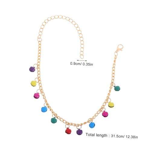 PACKOVE Bunte Glocken Fußkette Damen Verstellbar Boho Stil Quasten Glocken Trendiger Knöchelschmuck Sommer Strand Schmuck von PACKOVE