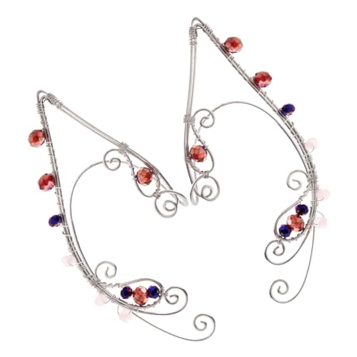 PACKOVE Bunte Imitationskristall Ohrmanschetten Ohrloch Leicht Komfortabel Für Damen Sensible Haut Fairy Cosplay Accessoire von PACKOVE