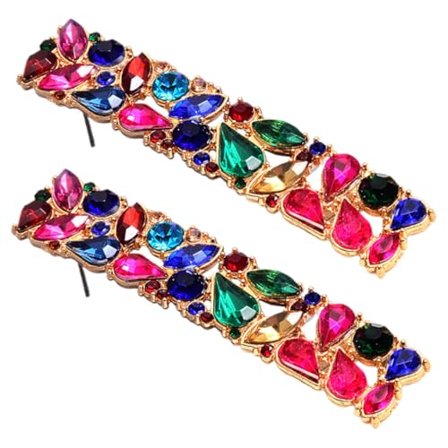 PACKOVE Bunte Ohrstecker mit Strassbesatz Langlebige Damen Ohrringe Funkelnde Ohrhänger für Hochzeit Party Abschlussfeier Modischer Schmuck für Frauen von PACKOVE