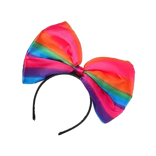 PACKOVE Bunte Regenbogen Stirnband mit Schleife Leichtes Party Haar Accessoire für Damen Rutschfester Haarschmuck für Cosplay Performance Jga und Festliche Anlässe von PACKOVE