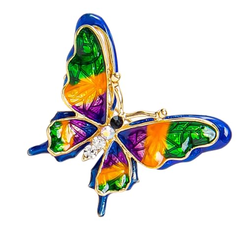 PACKOVE Bunte Schmetterlingsbrosche aus Legierung mit Strass und Perlen Anstecknadel für Damenkleidung Eleganter Schmuck für Alltag Hochzeit Geburtstag und von PACKOVE