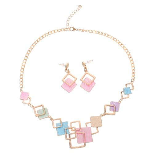 PACKOVE Buntes Schmuckset für Mädchen mit Farbenfrohen Ohrringen und Kreativer Statement Halskette Vielseitig Tragbar für Alltag und Partys Langlebig und Strahlend Modisches Schmuckset von PACKOVE