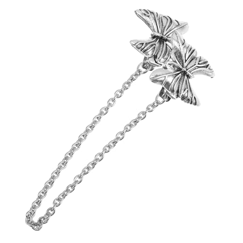 PACKOVE Butterfly Shawl Clip aus Zinklegierung Vintage Ketten design Eleganter Kragenclip für Blusen und Cardigans Multifunktionaler Schmetterling Schalclip für Damen Stilvoll und von PACKOVE