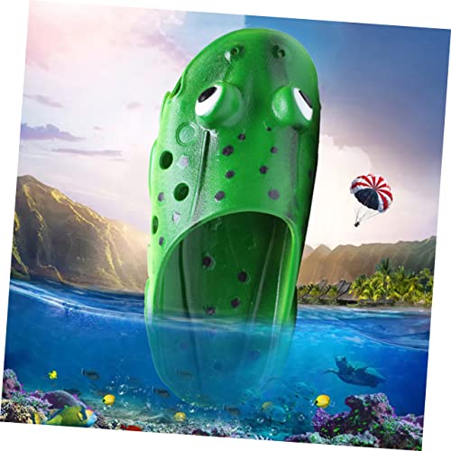 PACKOVE Cartoon Slipper Rutschfest Kreative Outdoor Hausschuhe mit Weichem Atmungsaktivem Material Leicht und Flexibel Niedliche Froschform Cyan für Sommer und Garten von PACKOVE