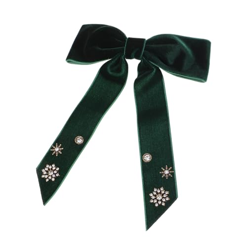PACKOVE Stylische Samt Haarschleife Mit Strass Und Schneeflocken- Eleganter Haarclip Für Frauen Langer -bowknot Haarschmuck Soliden Farben Vielseitiges Accessoire Für Verschiedene von PACKOVE
