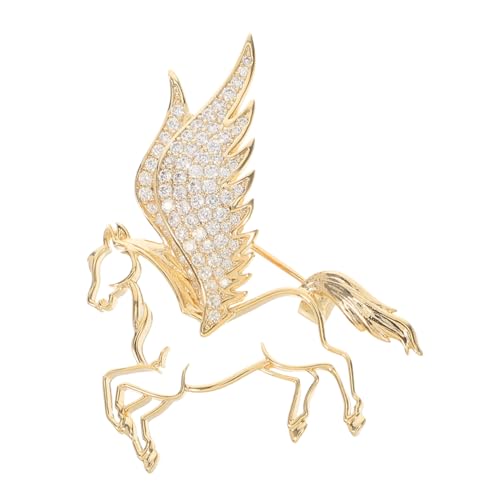 PACKOVE Chinesisches Neujahr Brosche Pferd Tierkreis Anstecknadel mit Strass Dekoratives Hohles Design Modische Reversnadel für Damen und Herren Festliche Frühlingsmode Accessoire von PACKOVE