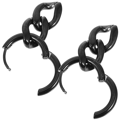 PACKOVE Chunky Chain Link Ohrringe Damen Robuste Legierung Ketten Designs Baumelnde Creolen für Alltag Festival und Party Statement Ohrschmuck Schwarzer Vintage Stil PACKOVE Chunky Chain Link Ohrringe Damen Robuste Legierung Ketten Designs Baumelnde Creolen für Alltag Festival und Party Statement Ohrschmuck Schwarzer Vintage Stil von PACKOVE