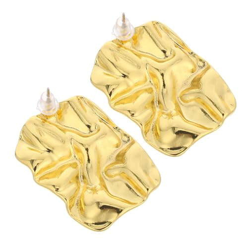 PACKOVE Chunky Unregelmäßige Geometrische Ohrhänger aus Zinklegierung Goldfarbene Statement Ohrringe für Damen Halloween Kostüm Schmuck und Alltag Wellenförmige Textur von PACKOVE