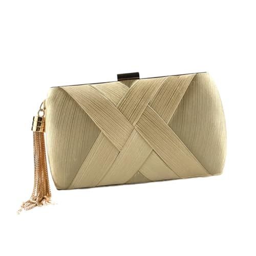 PACKOVE Clutch Bag mit Quaste Abendtasche für Hochzeit Party Cocktail Damen Handtasche Satin Optik Leicht Stilvolle Kleine Umhängetasche für Festliche Anlässe von PACKOVE