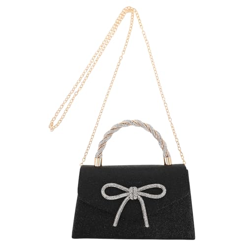 PACKOVE Pailletten Abendtasche Für Damen Schicke Clutch-tasche Mit Schleifen Und Strass-verzierung Kompakt Und Praktisch Für Formelle Anlässe Und Hochzeitsgäste von PACKOVE