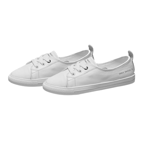 PACKOVE Damen Flattie Sneaker Weiß Sommer Leichte Slip Schuhe Atmungsaktiv Modisch Geeignet für Alltag Freizeit von PACKOVE
