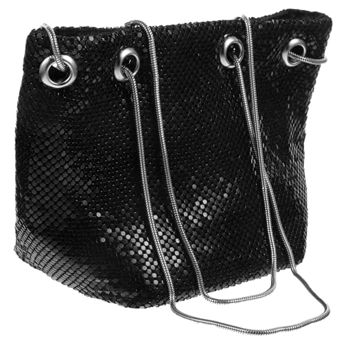 PACKOVE Damen Glitzer Beuteltasche Mini Umhängetasche mit Kette für Handtasche für Schule Reisen Freizeit für Handy Geldbörse Regenschirm von PACKOVE