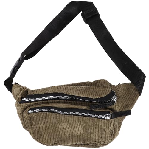 PACKOVE Damen Gürteltasche Cord Stylische Umhängetasche für Praktische mit Reißverschluss Verstellbarem Schultergurt für Einkäufe Freizeit von PACKOVE