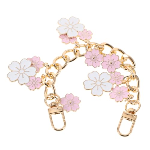 PACKOVE Damen Handtaschen Kettenverlängerung mit Blumenanhänger Metall Schultergurt für Handtaschen Praktische Taschenkette für Stilvolle Umhängetaschen und Crossbody Styles von PACKOVE