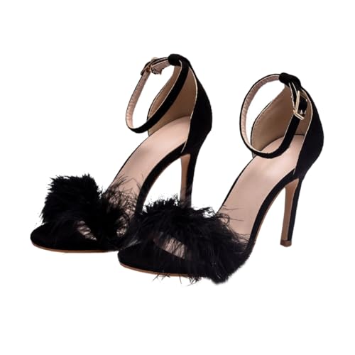 PACKOVE Damen High Heels Sandalen Schwarz PU Obermaterial Ultra Hohe Absätze Elegant Für Arbeit Party Bankett PACKOVE Damen High Heels Sandalen Schwarz PU Obermaterial Ultra Hohe Absätze Elegant Für Arbeit Party Bankett von PACKOVE