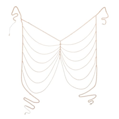 PACKOVE Mehrlagige Brustkette Für Damen Kettenschmuck Für Sommeroutfits Schulterkette Zum Kleid Körperkettenschmuck Für Frauen Brustkettenschmuck Zum Strand von PACKOVE