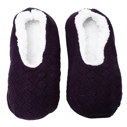 PACKOVE Damen Plüsch Haussocken mit Rutschfester Sohle Gefüttert Warme Indoor Slipper für Herbst Winter Weiche Kuschelsocken in Tiefem für Zuhause und Hotel von PACKOVE
