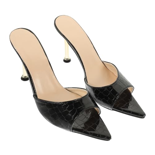 PACKOVE Damen Pointy toed Sandaletten mit Metallspitze Feiner Absatz Stilvolle Sommerschuhe für Bankett und Freizeit Bequeme High Heels in Schwarz Modisch und Robust Zufällige Farbe PACKOVE Damen Pointy toed Sandaletten mit Metallspitze Feiner Absatz Stilvolle Sommerschuhe für Bankett und Freizeit Bequeme High Heels in Schwarz Modisch und Robust Zufällige Farbe von PACKOVE