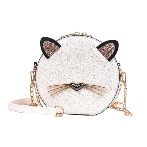 PACKOVE Damen Schultertasche Cartoon Katze PU Material Kettenriemen Kleine Umhängetasche Tragbar Für Party Alltag Elegant von PACKOVE