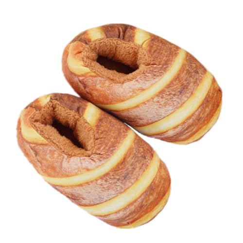 PACKOVE Damen Winter Hausschuhe Brot design Weiche Warme Indoor sandalen mit Rutschfester Sohle Gemütliche Kreative Slipper für Zuhause Einheitsgröße Butter stil von PACKOVE