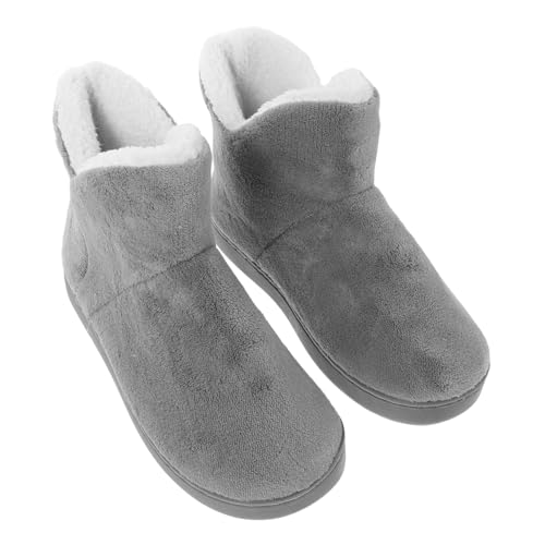 PACKOVE Damen Winter Hausschuhe Geschnittene Plüsch Slipper mit Rutschfester Sohle Weiche Indoor Schuhe Vollumhüllend Warm für Zuhause und Genesung von PACKOVE