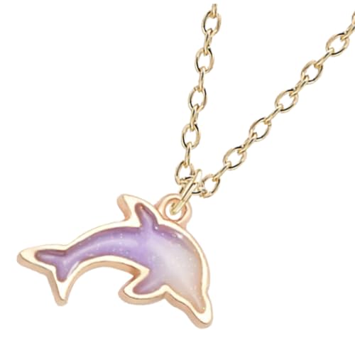 PACKOVE Delfinanhänger Aus Legierung Für Damen Halskette Mit Delfin-form Modisches Schmuckstück Für Alltagsmode von PACKOVE