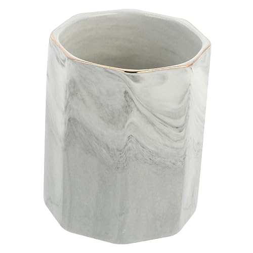 PACKOVE Desktop Stifthalter Mit Marmor-design Makeup Pinsel Organizer Für Kosmetik Und Schreibwaren Eleganter Aufbewahrungsbehälter Für Büro Und Zuhause von PACKOVE