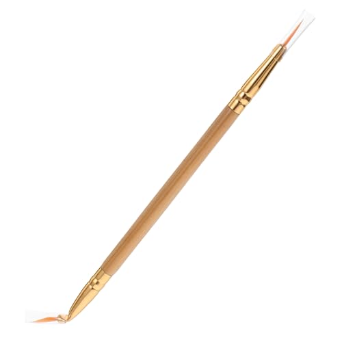PACKOVE 1stücke Doppelseitiger Eyeliner-pinsel Aus Bambus Und Kunstfaser Mit Gebogener Und Gerader Spitze Für Klare Lidstriche Oder Katzenaugen Looks Gesamtlänge von PACKOVE