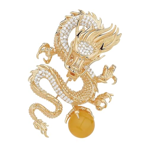 PACKOVE Drachenbrosche für Damen Chinesische Stil Anstecknadel Gearbeitet für Besondere Anlässe Wie Valentinstag Geburtstagsfeiern oder Jubiläen Krawattennadel für Outfits von PACKOVE