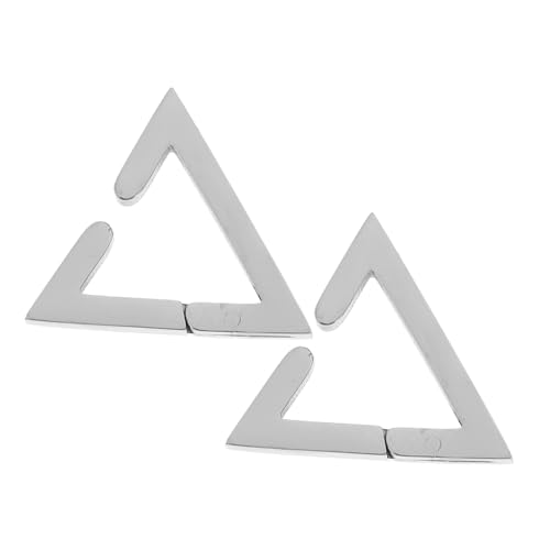 PACKOVE Dreidimensionale Dreiecks Creolen Ohrringe Titanstahl Leicht Elegant Damen Schmuck Ohrclips Komfortabel Alltags und Festtags Accessoire von PACKOVE