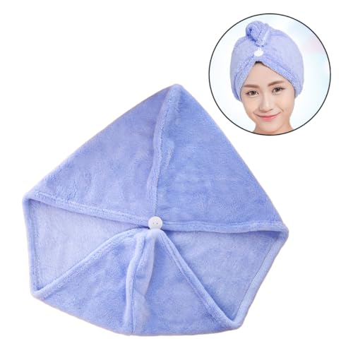 PACKOVE Duschhaube handtücher Haarturban Badekopfpackung Frauen trocknende Kappe Haarwickel Blau von PACKOVE