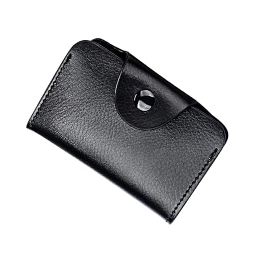 PACKOVE Echtes Material Kartenetui Organform Funktionale Geldbörse Schwarz Endurable Portemonnaie mit Mehreren Fächern für Damen und Herren Alltag und Business von PACKOVE